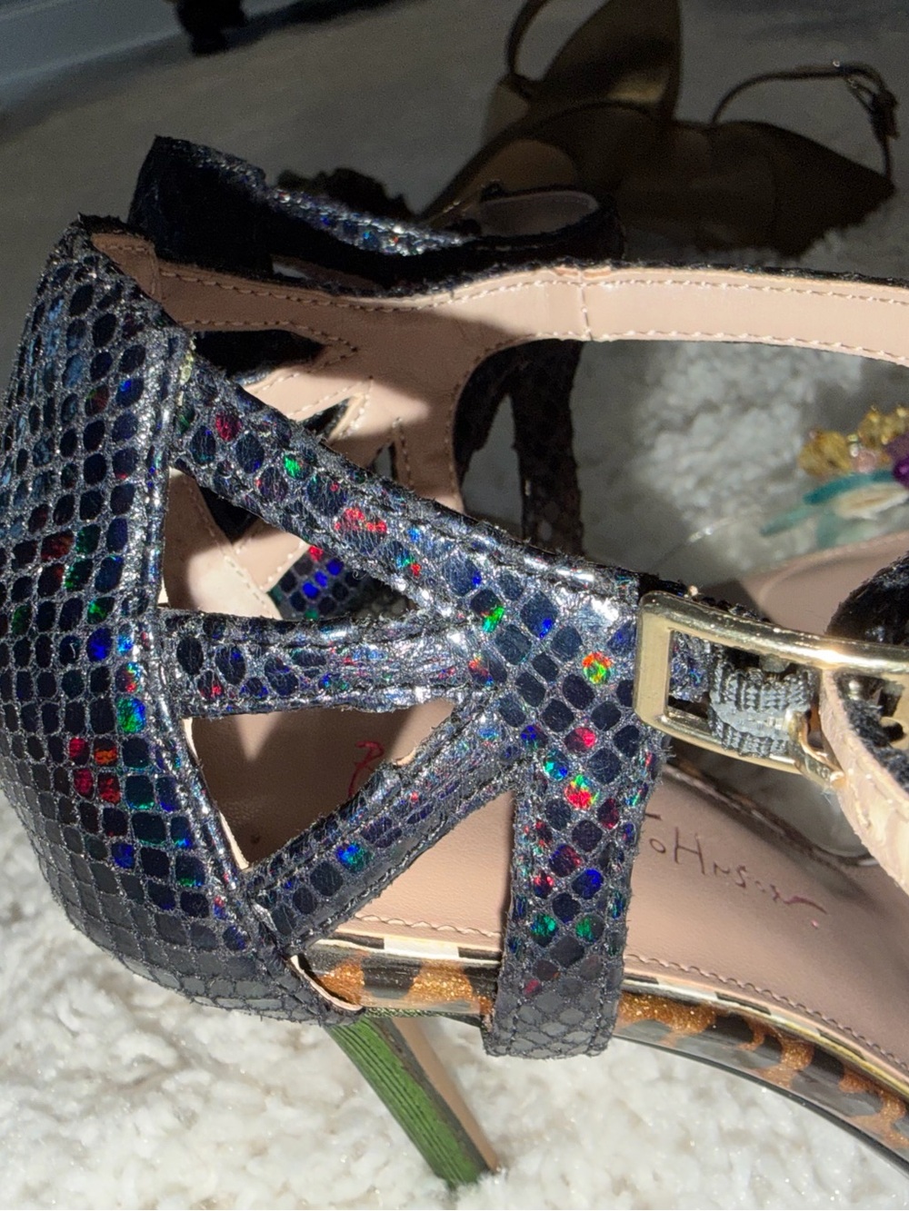 Betsy Johnson floral Ankle Strap Heels - Picture 6 of 9